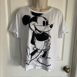 Disney White Mickey Mouse Short Sleeve Tee
